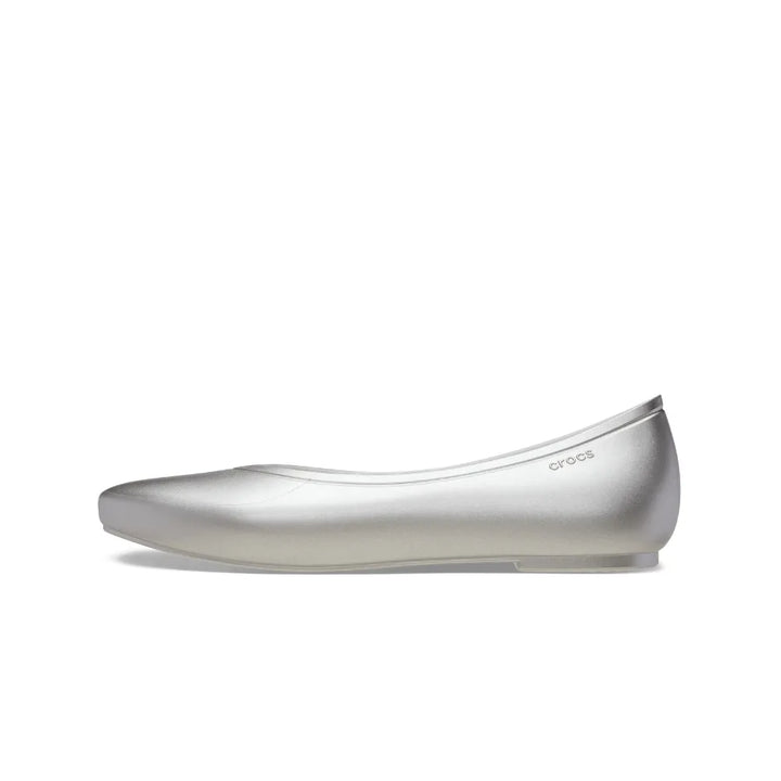 Giày Đế Bệt Nữ Crocs Brooklyn Metallic Pointed - Silver - Crocs™ Việt Nam