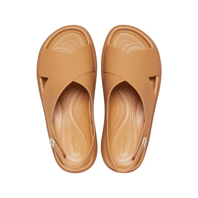 Giày Xăng Đan Nữ Crocs Brooklyn Luxe Cross Strap - Tan