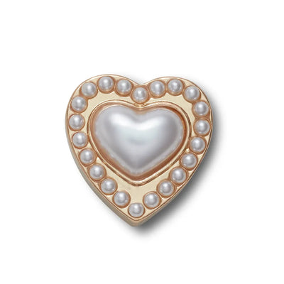 Jibbitz™ Charm Gold Pearl Heart