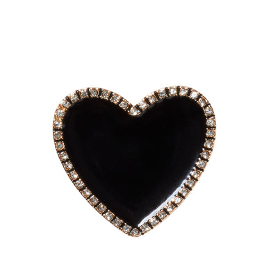 Jibbitz™ Charms Black Heart with Gold Outline
