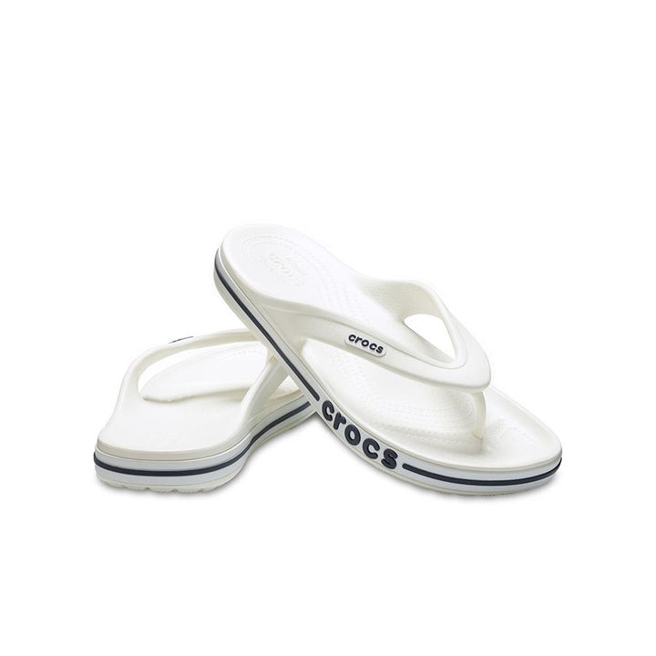 Dép Xỏ Ngón Unisex Crocs Bayaband - White/Navy - Crocs™ Việt Nam