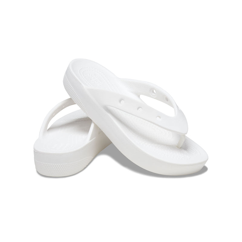 Dép Xỏ Ngón Nữ Crocs Platform Classic - White