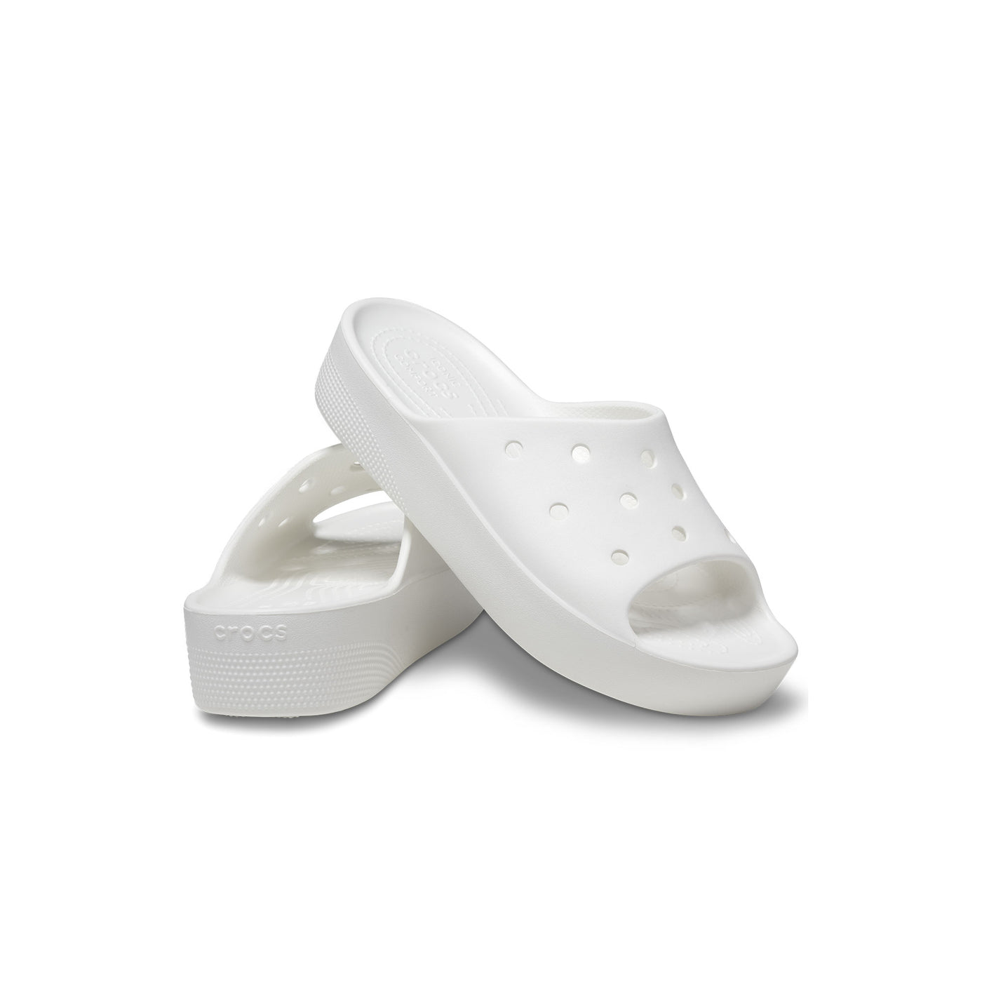 Dép Quai Ngang Nữ Crocs Classic Platform - White