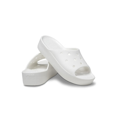 Dép Quai Ngang Nữ Crocs Classic Platform - White
